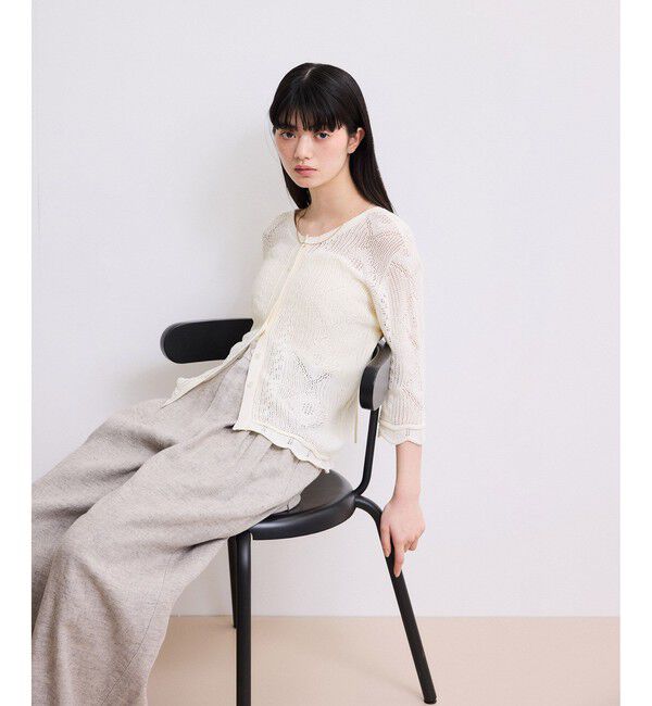 ADAM ET ROPE'「【WEB限定】2wayレースアップカーディガン」|カーディガン|