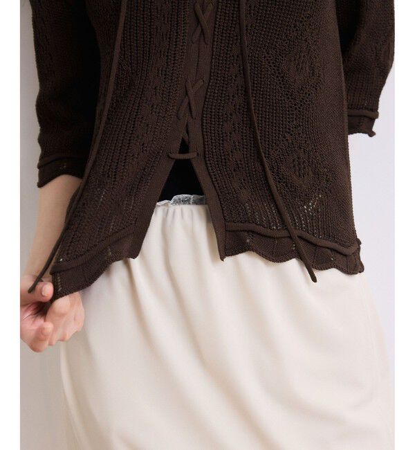 ADAM ET ROPE'「【WEB限定】2wayレースアップカーディガン」|カーディガン|