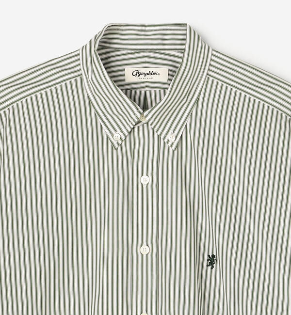 GYMPHLEX「Gymphlex | ボタンダウン半袖シャツ STRIPE MEN」|シャツ・ブラウス|