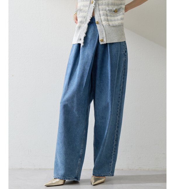  「ラップデニムパンツ」|デニム|ブルー