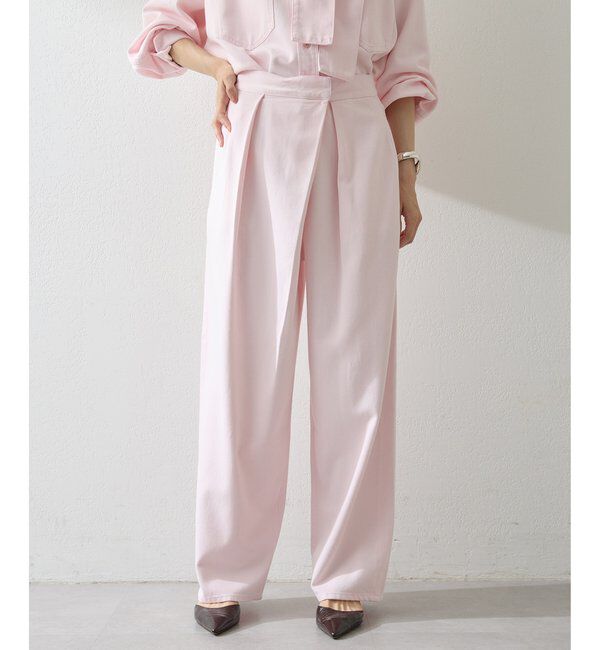  「ラップデニムパンツ」|デニム|ピンク