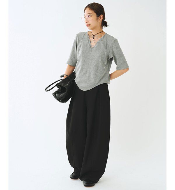  「＜WEB限定＞【Nuition】リネンライクコクーンパンツ」|チノ|