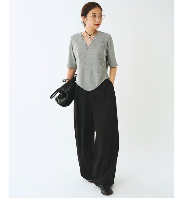  「＜WEB限定＞【Nuition】リネンライクコクーンパンツ」|チノ|