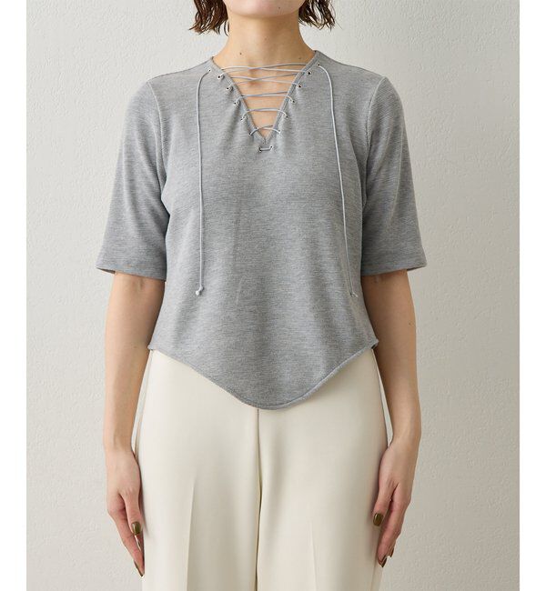  「＜WEB限定＞【Nuition】レースアッププルオーバー」|Tシャツ・カットソー|