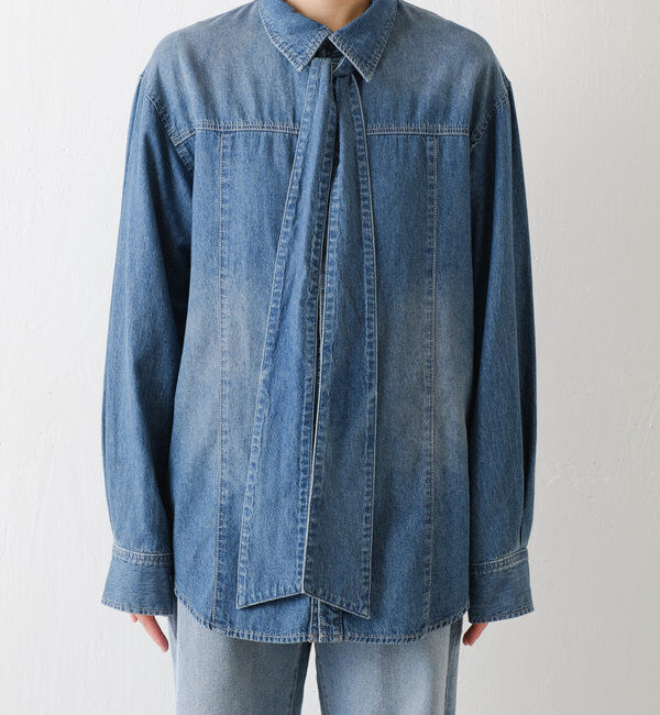  「ボウタイデニムシャツ」|シャツ・ブラウス|