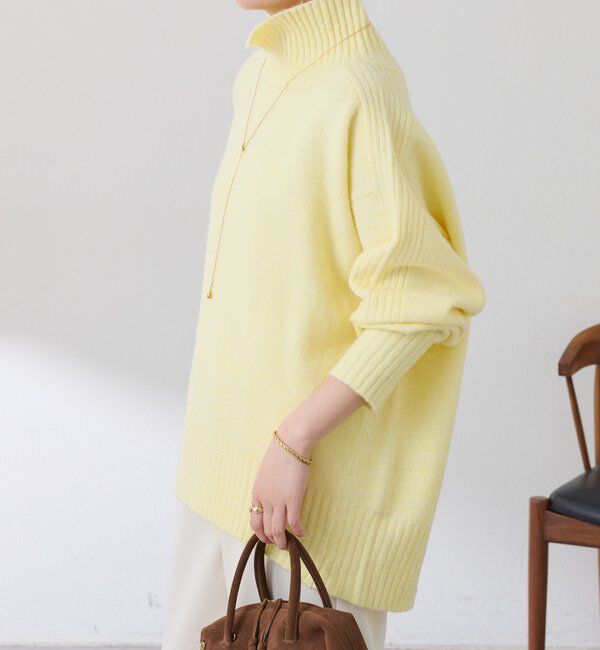  「ウール混スリットタートルニット」|ニット・セーター|