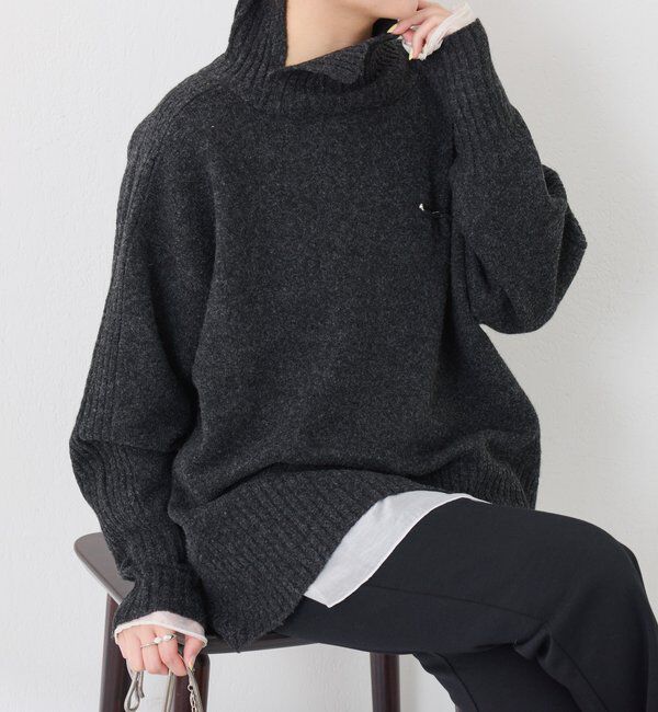  「ウール混スリットタートルニット」|ニット・セーター|
