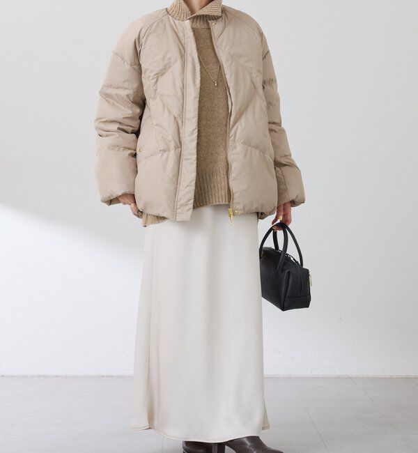  「【マット見え/軽量コート】ライトエンボスノーカラーダウン」|その他|