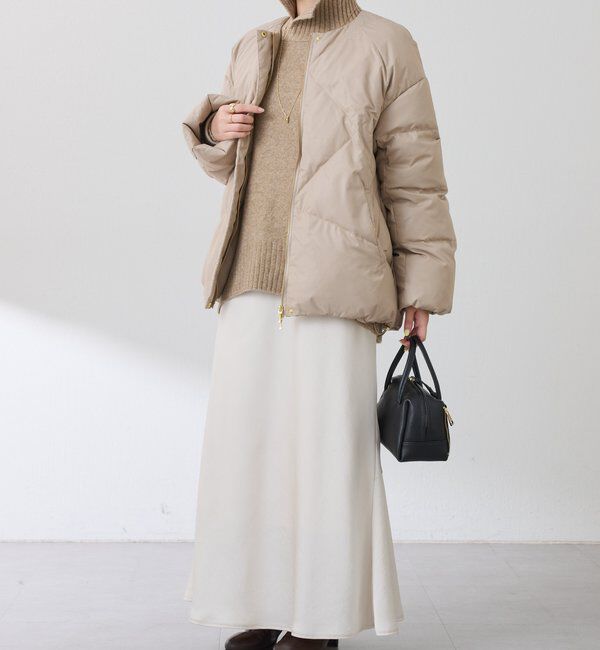  「【マット見え/軽量コート】ライトエンボスノーカラーダウン」|その他|