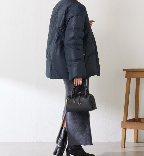  「【マット見え/軽量コート】ライトエンボスノーカラーダウン」|その他|