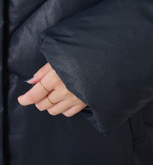  「【マット見え/軽量コート】ライトエンボスノーカラーダウン」|その他|