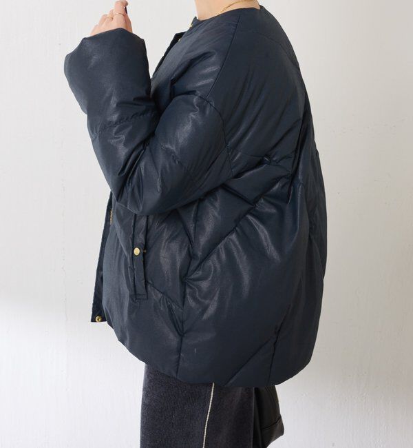  「【マット見え/軽量コート】ライトエンボスノーカラーダウン」|その他|