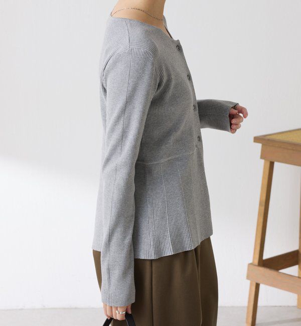 「リブペプラムカーディガン」|ニット・セーター|