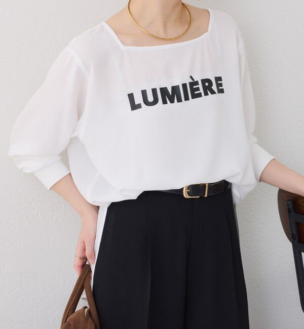  「スクエアネックジョーゼットロゴロンT」|Tシャツ・カットソー|