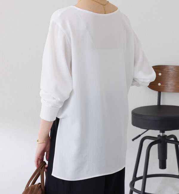  「スクエアネックジョーゼットロゴロンT」|Tシャツ・カットソー|