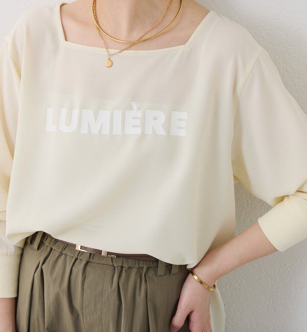  「スクエアネックジョーゼットロゴロンT」|Tシャツ・カットソー|