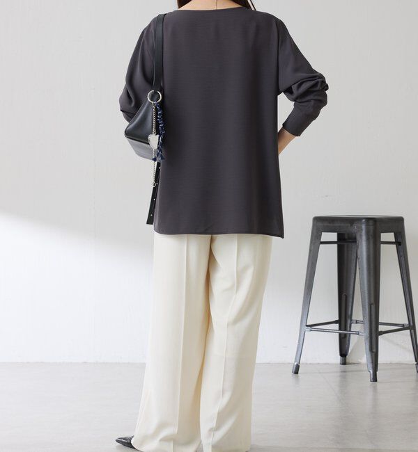  「スクエアネックジョーゼットロゴロンT」|Tシャツ・カットソー|