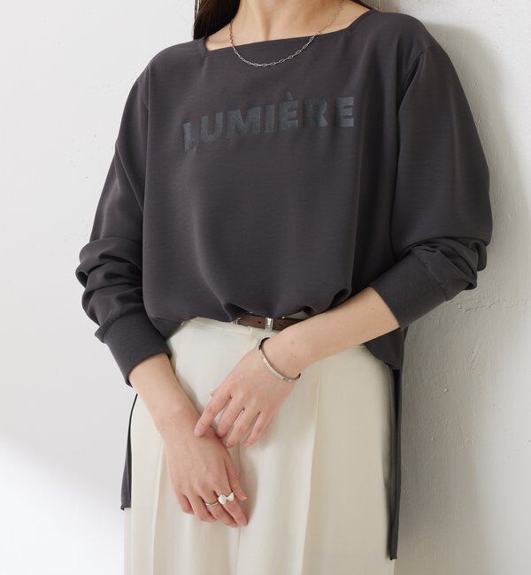  「スクエアネックジョーゼットロゴロンT」|Tシャツ・カットソー|