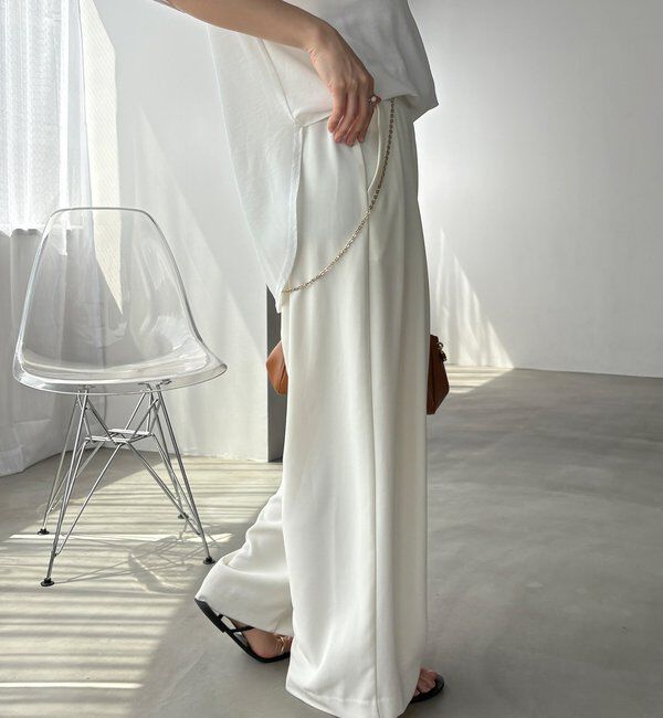  「【累計販売数3万枚突破/21色4サイズ展開！】タックワイドパンツ」|チノ|