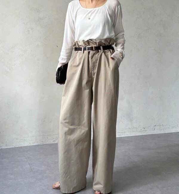  「【柔らかい着心地】袖シアーリブTEE」|Tシャツ・カットソー|