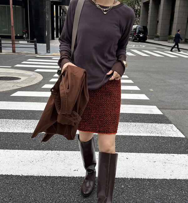  「【柔らかい着心地】袖シアーリブTEE」|Tシャツ・カットソー|