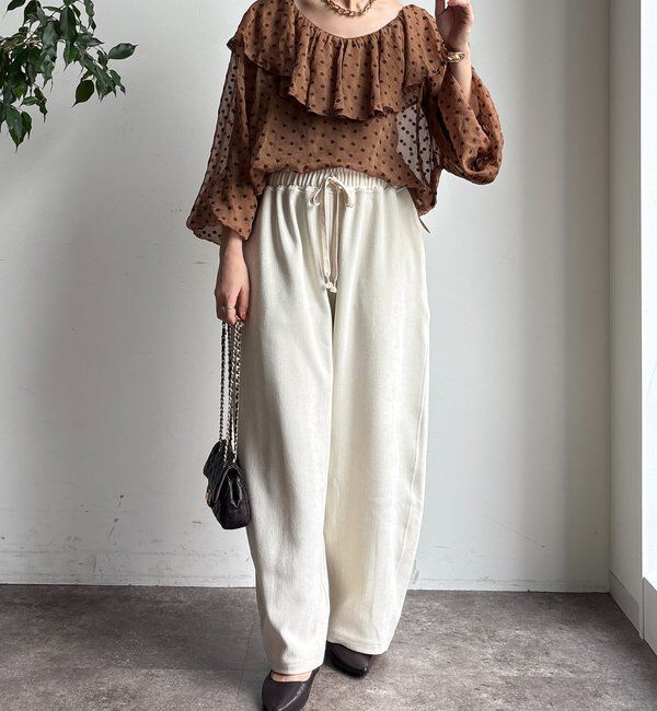  「フラワー刺繍フリルブラウス」|シャツ・ブラウス|