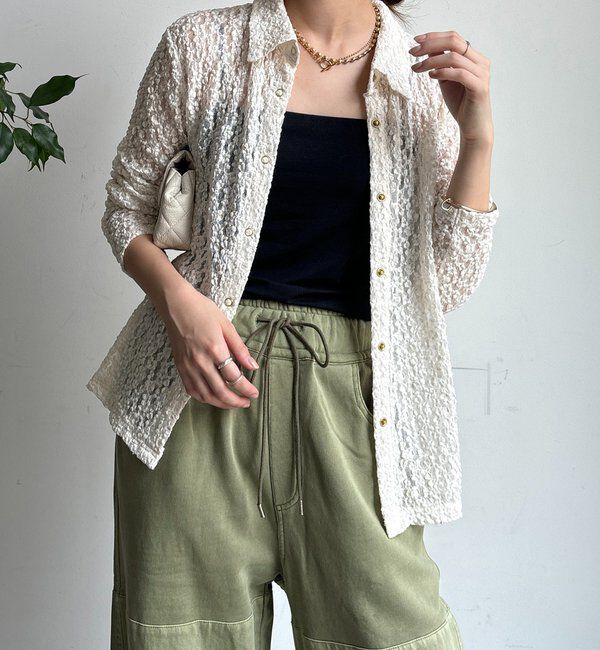  「ラメシアーレースシャツ」|シャツ・ブラウス|