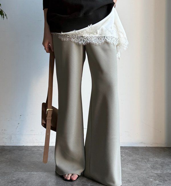  「バイヤスセミフレアパンツ」|チノ|モスグリーン