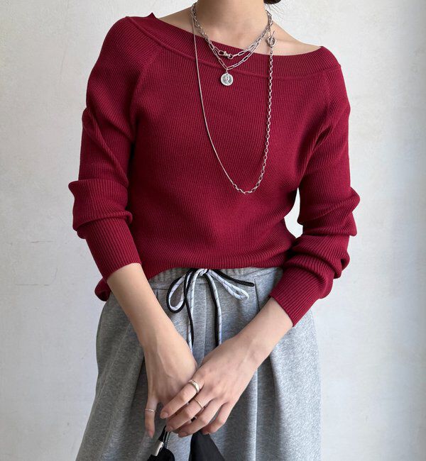  「ボートネックリブニット」|ニット・セーター|