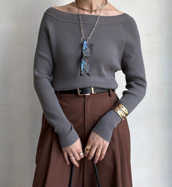  「ボートネックリブニット」|ニット・セーター|