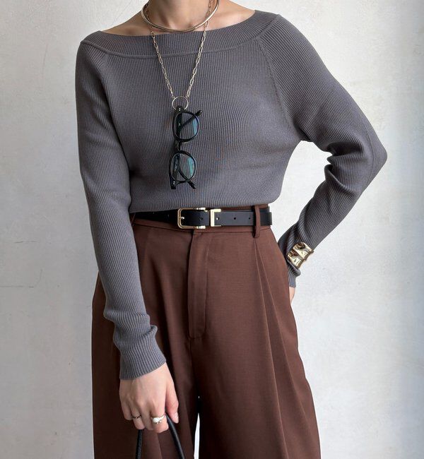  「ボートネックリブニット」|ニット・セーター|