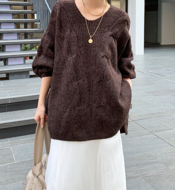  「ボリュームケーブルプルオーバー」|ニット・セーター|