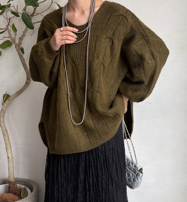  「ボリュームケーブルプルオーバー」|ニット・セーター|