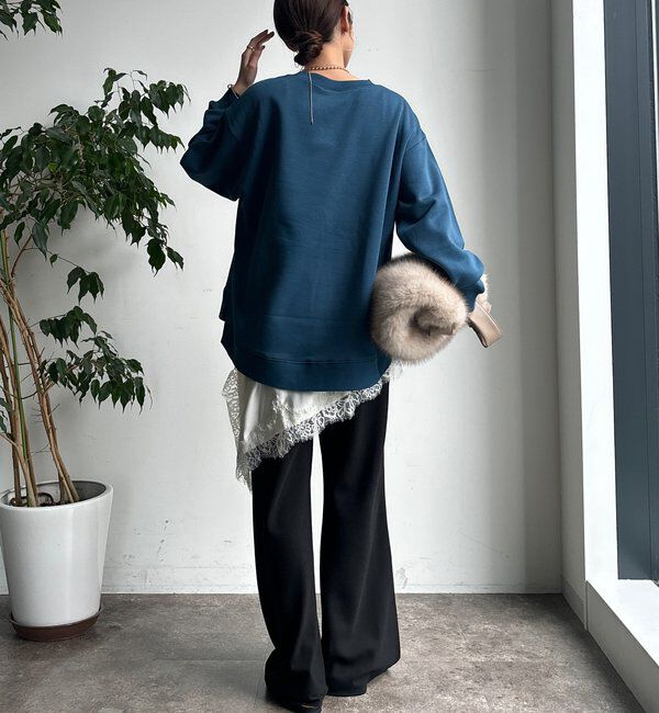  「【WEB限定】裏起毛ヘムラインロゴトップス」|Tシャツ・カットソー|