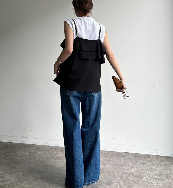  「ハイウエストダブルボタンデニム」|デニム|