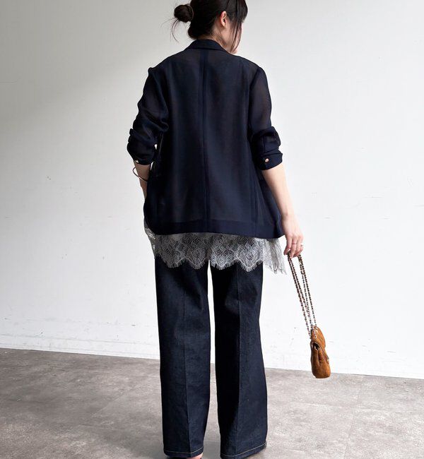  「ハイウエストダブルボタンデニム」|デニム|