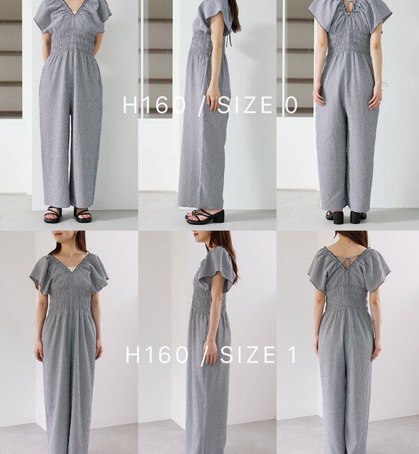  「【低身長サイズ】シャーリングイージーオールインワン」|オールインワン|