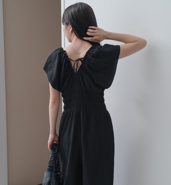  「【低身長サイズ】シャーリングイージーオールインワン」|オールインワン|