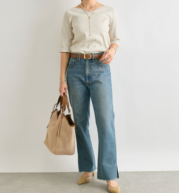  「【全骨格美脚見え！】slit DENIM」|デニム|