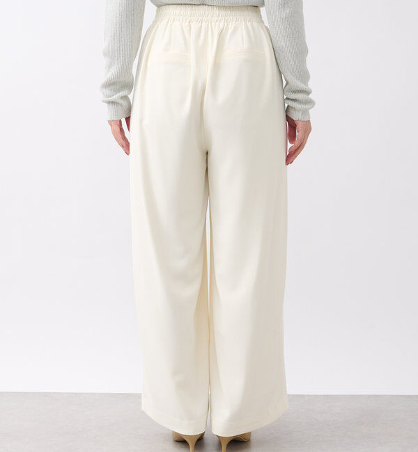  「【ウォッシャブル】【シーズンレスで使える】タックワイドスラックス」|チノ|