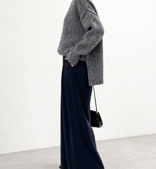  「【ウォッシャブル】【シーズンレスで使える】タックワイドスラックス」|チノ|