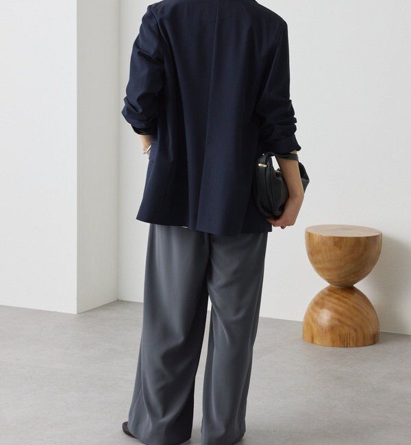  「【ウォッシャブル】【シーズンレスで使える】タックワイドスラックス」|チノ|