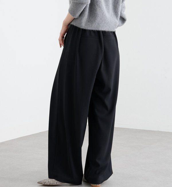  「【ウォッシャブル】【シーズンレスで使える】タックワイドスラックス」|チノ|
