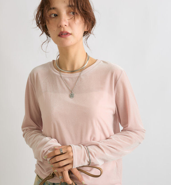  「【1枚でも様になる】シアーベロアロンT」|Tシャツ・カットソー|