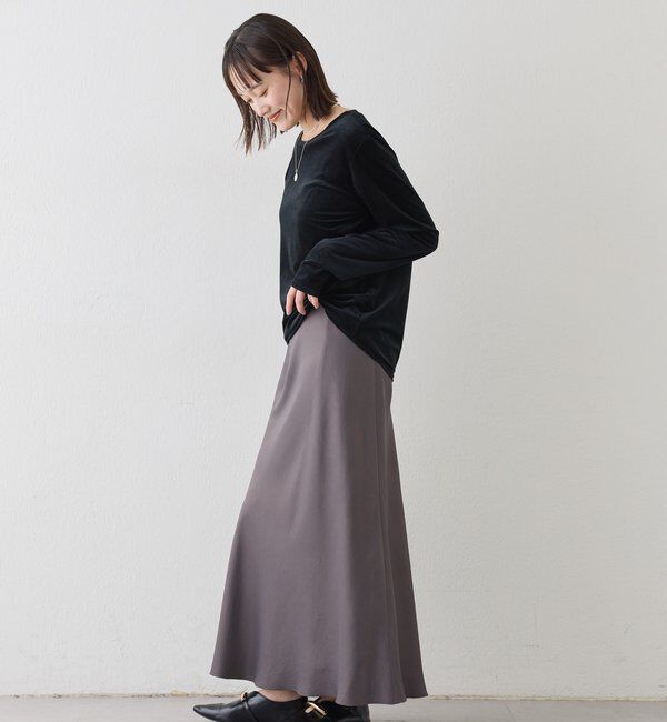  「【1枚でも様になる】シアーベロアロンT」|Tシャツ・カットソー|