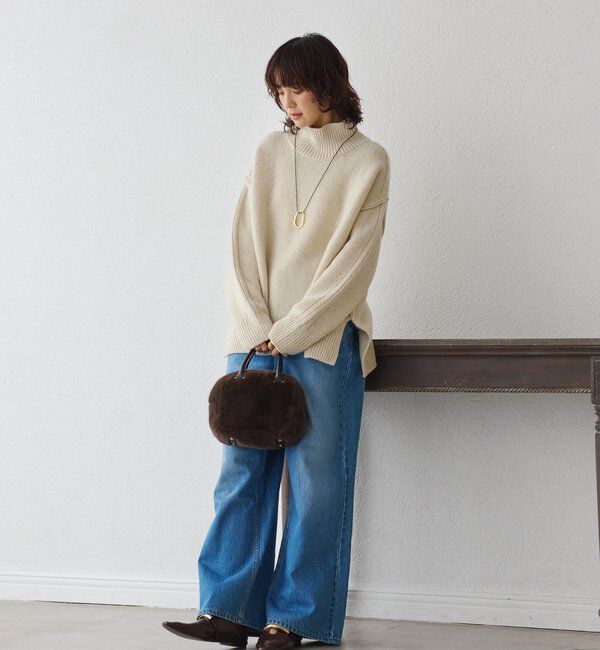  「【暖かな素材感/リバイバル】MIXヤーンタートルニット」|ニット・セーター|