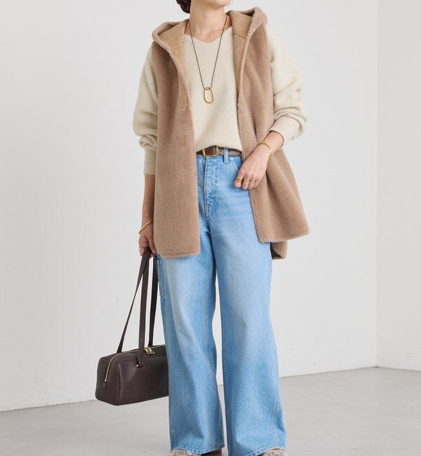  「【シーズンムード高まる】エコファーフードジレ」|ベスト・ジレ|