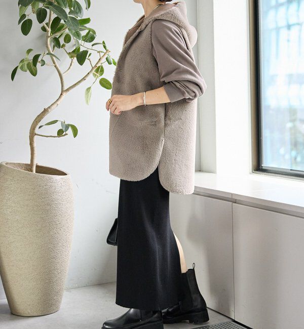  「【シーズンムード高まる】エコファーフードジレ」|ベスト・ジレ|