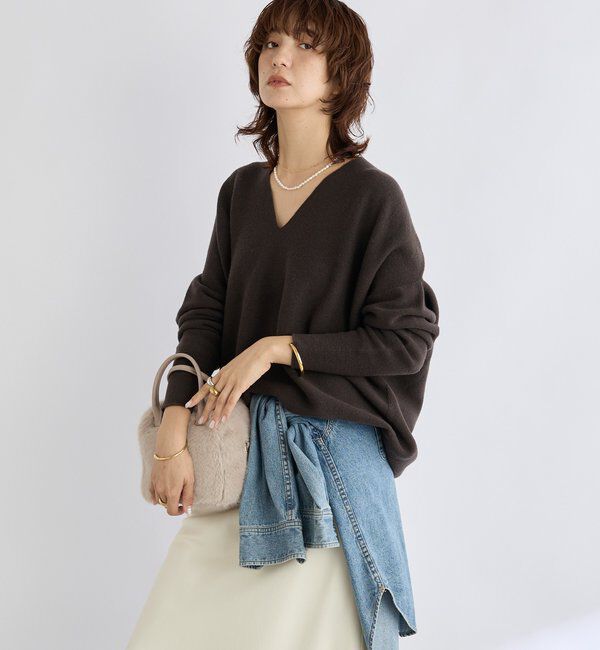  「【リバイバル/新色追加/7色展開】ウール100NEWバックボリュームニット」|ニット・セーター|