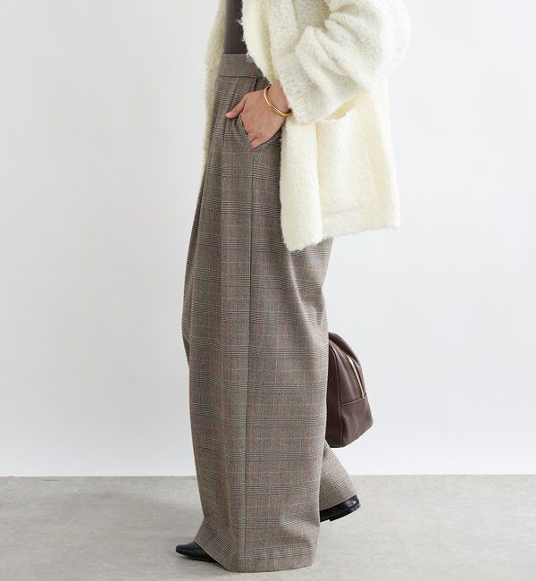  「【最高気温5度の寒い日に！/すっきり見え】ウォームタックワイドスラックス」|チノ|